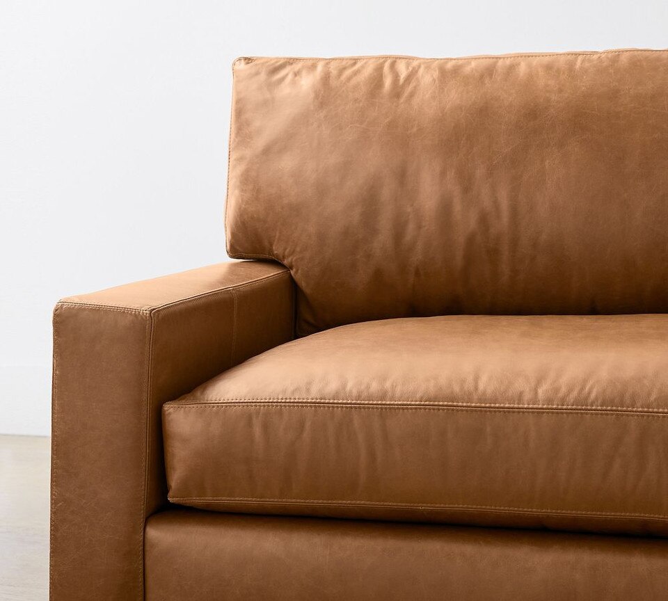 Turner Square Arm Leather 3-Piece L-Sectional (288 cm)
